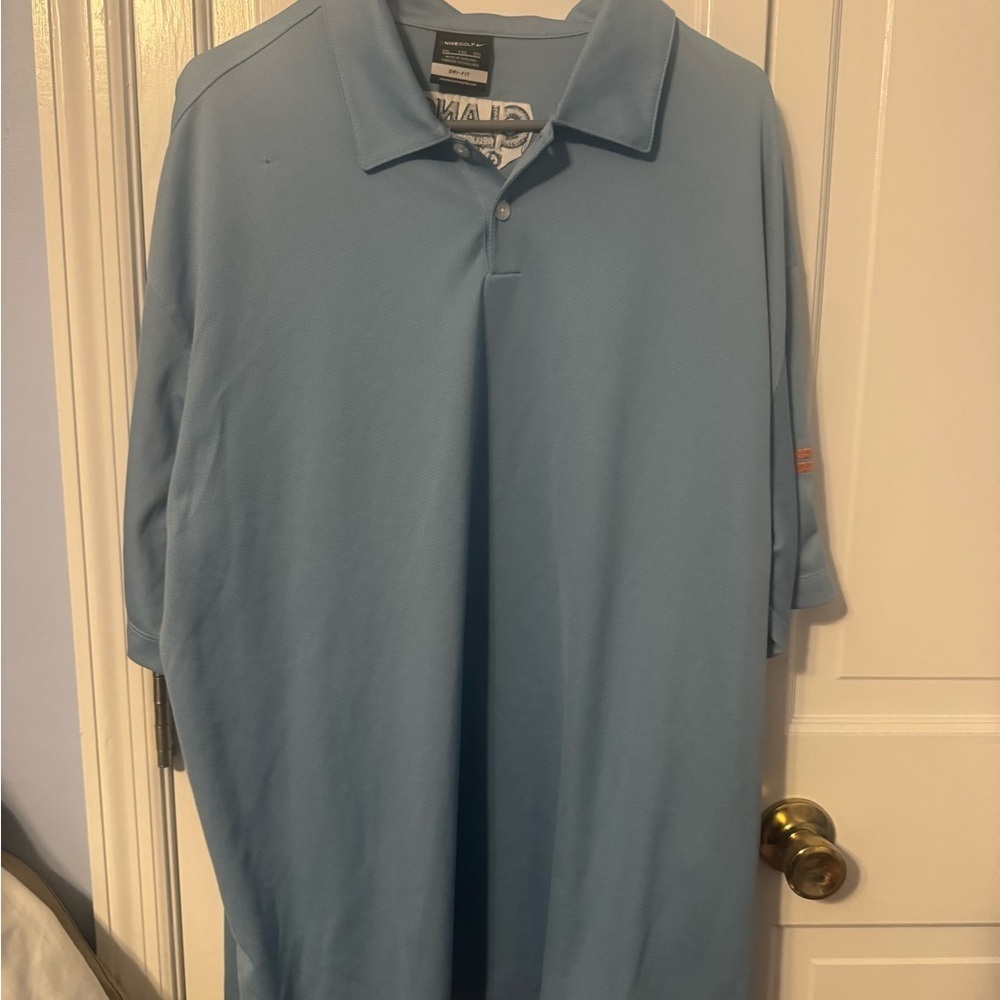 Men's Light Blue Polo Shirt, with logo - Picture 4 of 7